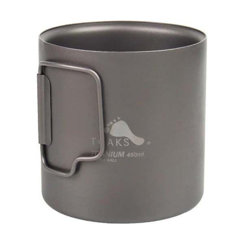 Кухоль TOAKS Titanium 450ml легкий титан 120 г складні ручки диаметр 79/89 мм висота 90/95 мм