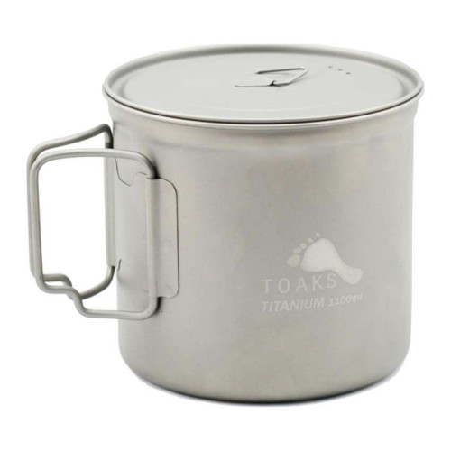 Казанок TOAKS Titanium 1100ml легкий 136г диаметр 115мм висота 110мм с складними ручками и чехлом