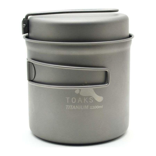 Казанок TOAKS Titanium 1100ml Pot сковорода вес 159 г диаметр 115 мм висота 110 мм компактен и легок для путешествий