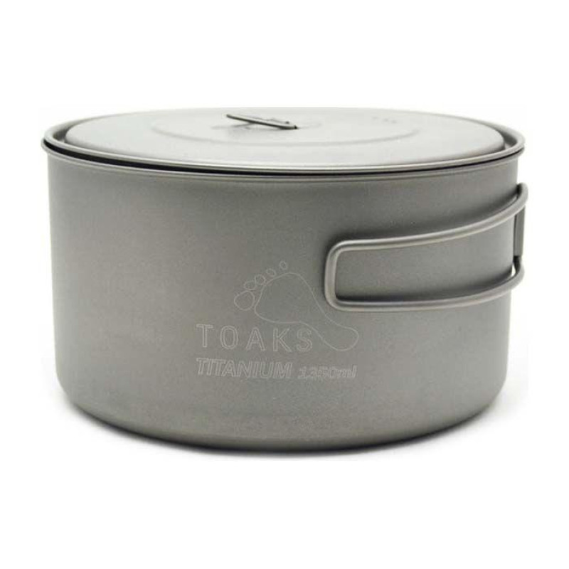 Козанок TOAKS Titanium 1350ml Pot вага 148 г діаметр 145 мм висота 80 мм легкий та компактний для походів