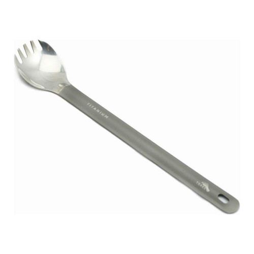 Ложка-виделка TOAKS Titanium Long Handle Spork 19 г длина 220 мм отполированная головка для удобства использования
