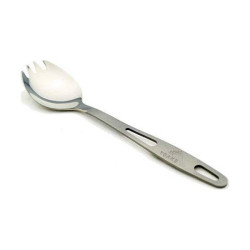 Ложка-виделка TOAKS Titanium Spork вес 18 г длина 168 мм материал титан с матовой ручкой и прорезью для карабина Ложка-виделка TOAKS Titanium Spork вес 18 г длина 168 мм материал титан с матовой ручкой и прорезью для карабина