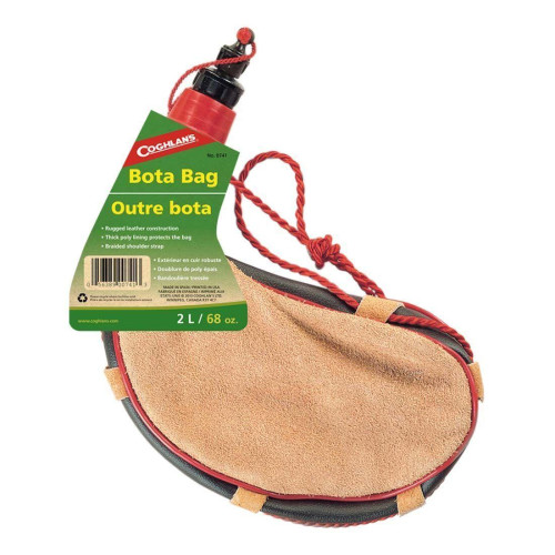 Ємність для рідини Coghlans Bota Bag 2L шкіряна підкладка з полімеру зручний плетений ремінь