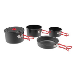 Набір туристичного посуду Coghlans Hard Anodized Aluminum Cook Set 3 каструлі сковорідка 19.1 x 19.1 x 12 см Набір туристичного посуду Coghlans Hard Anodized Aluminum Cook Set 3 каструлі сковорідка 19.1 x 19.1 x 12 см