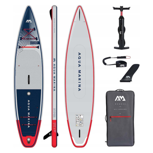 Надувна SUP дошка Aqua Marina Hyper 12′6″ Touring BT-23HY02 вага 12.5 кг вантажопідйомність до 170 кг двошаровий корпус