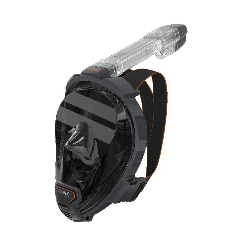 Маска Ocean Reef Aria QR + Full Face black L/XL не запотіває дозволяє дихати носом з тримачем для екшн-камери