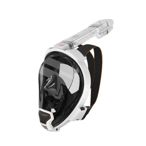 Маска Ocean Reef Aria QR + Full Face white M/L не запотіває комфортно сидить на обличчі дихання носом