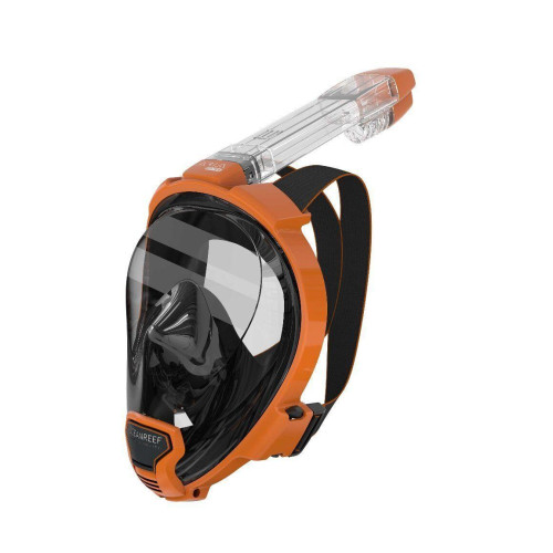 Маска Ocean Reef Aria QR Full Face orange L/XL не запотіває дозволяє дихати носом комфортно сидить на обличчі