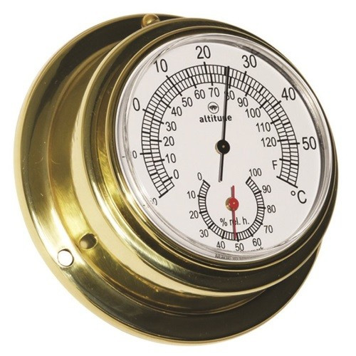 Термометр/гігрометр Altitude латунь Delite 89 мм діапазон температури -20°C до +60°C точність ±1°C