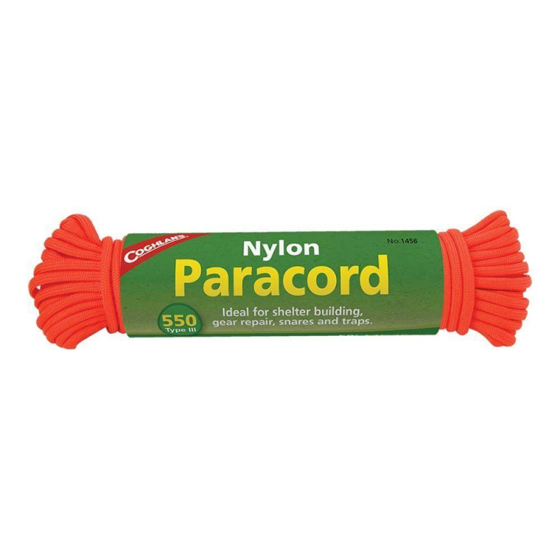 Паракорд Coghlans Paracord Neon Orange 15.25 м рабочая нагрузка 45.36 кг 7 прядей