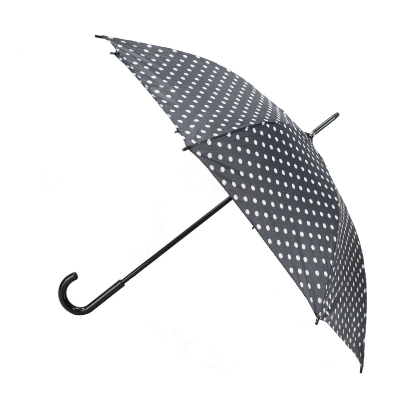 Зонт Semi Line Black White Dots (L2037-3) трость 104 см полуавтомат легкий 345 г стильний чорний с белими точками