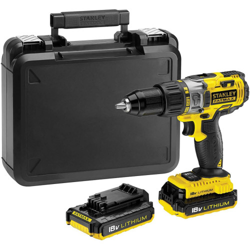 Акумуляторний ударний дриль-шуруповерт STANLEY FATMAX FMC626C2K 18 В 1.3 Аг 51.4 Нм легкий 1.6 кг