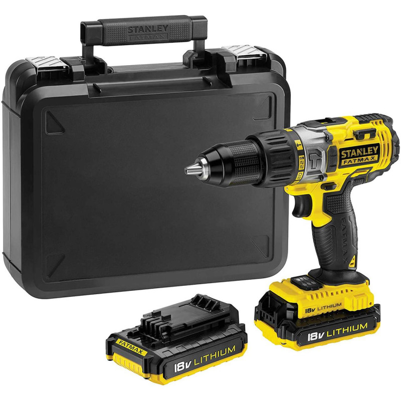 Акумуляторний ударний дриль-шуруповерт STANLEY FATMAX FMC626C2K 18 В 1.3 Аг 51.4 Нм легкий 1.6 кг