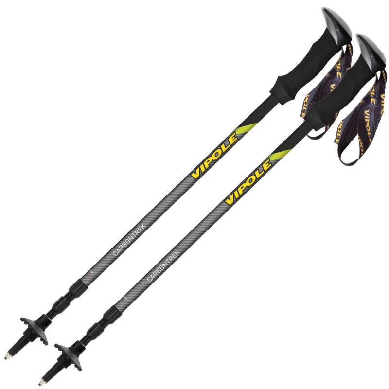 Трекінгові палки Vipole Carbontrek DLX (S25 03) 100% HM Carbon вага 173 г механізм TwistLock колір світло-сірий