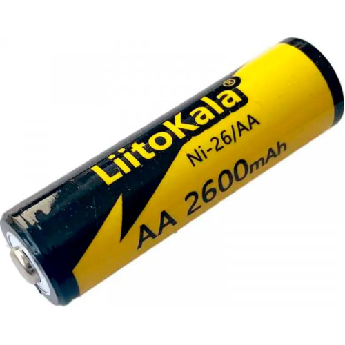 Акумулятор LiitoKala Ni-26/AA 1.2V 2600mAh NiMH низкосаморозрядний 800-1200 циклов зарядки 12 месяцев гарантии