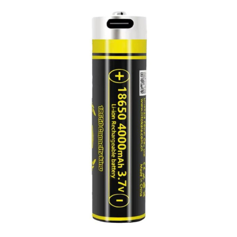 Акумулятор LiitoKala USB-King4000 18650 4000 mAh USB Type-C до 1000 циклів заряд-розряд 3.7 В 18.6 х 72 мм