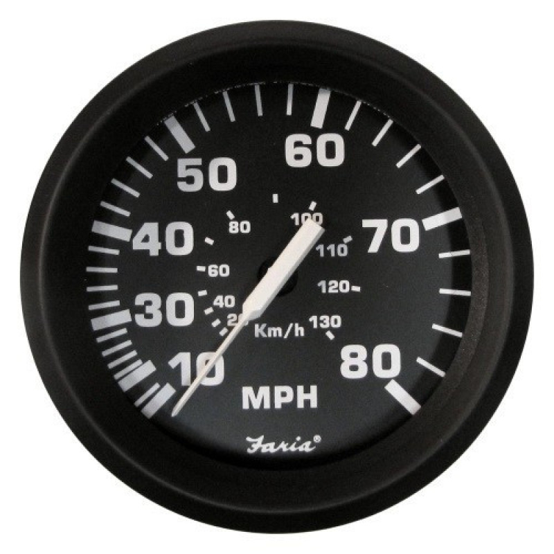 Спідометр судновий Faria чорний 130 км/год подвійна шкала 80 MPH діаметр 85 мм врізний