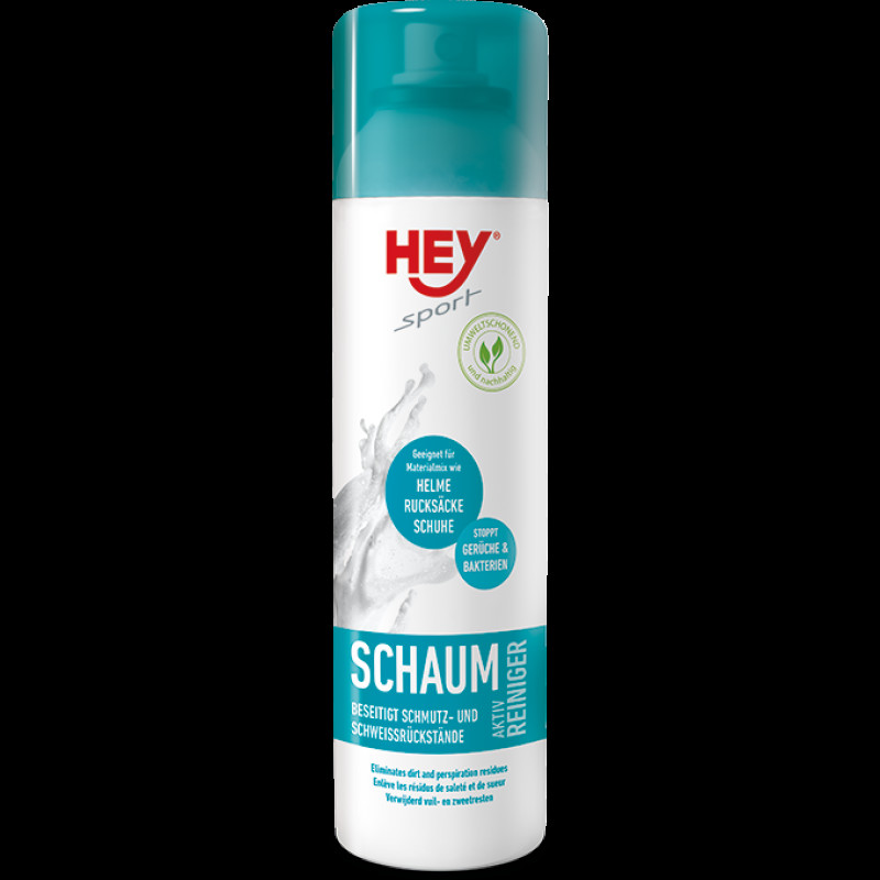 Очищення шкіри пластику HeySport Foam Cleaner 250ml антибактеріальний дезодоруючий ефект для шоломів та сумок