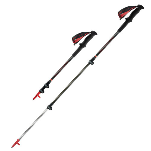 Трекінгова палка Naturehike ST06 NH17D006-D чорна максимальна довжина 135 см вага 185 г карбоновий стержень