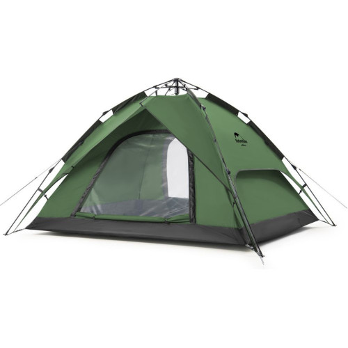Чотиримісна палатка Naturehike NH21ZP008 темно-зелена вага 4.02 кг розміри 205x225x130 см саморазлажувана