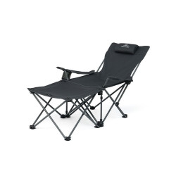 Складне крісло Naturehike CNK2350JJ011 алюміній чорне вага 5.6 кг навантаження до 120 кг з ущільненим узголів'ям Складне крісло Naturehike CNK2350JJ011 алюміній чорне вага 5.6 кг навантаження до 120 кг з ущільненим узголів'ям