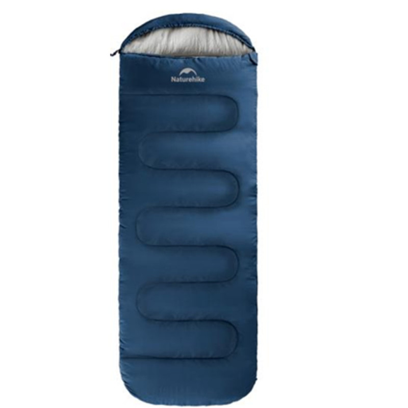 Спальний мішок Naturehike Y150 NH21MSD08 капюшон закруглене дно темно-синій 1.3 кг 220 х 85 см