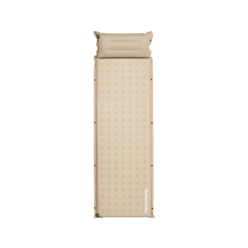 Туристичний матрац Naturehike CNK2550WS025 самонадувний з подушкою 200х65х6 см бежевий вага 1.7 кг