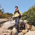 Трекінгова палка Naturehike CNK2450DS013 чорна 115-135 см 5 секцій вага 221 г карбон алюміній EVA