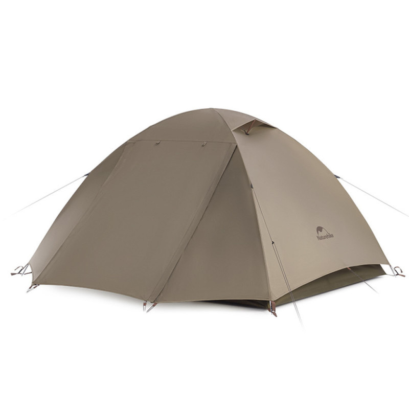 Тримісна палатка Naturehike Greek Style CNK2300ZP024 світло-коричнева вага 3.2 кг розміри 220 х 290 х 125 см два входи