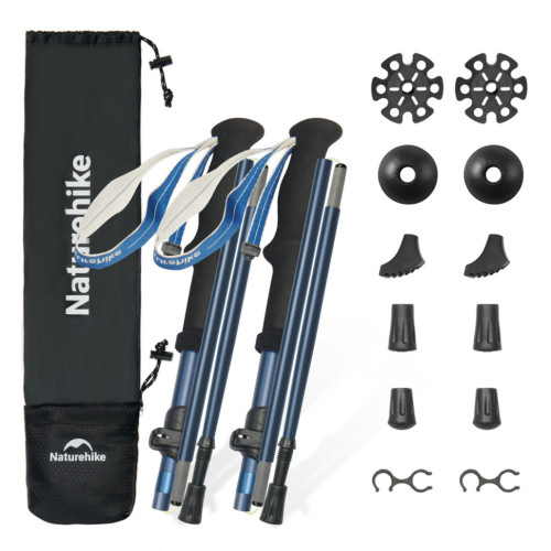 Трекінгові палиці Naturehike Gale Pro CNK2450DS013 складані 115-135 см 2 шт сині вага 221 г легкі і міцні