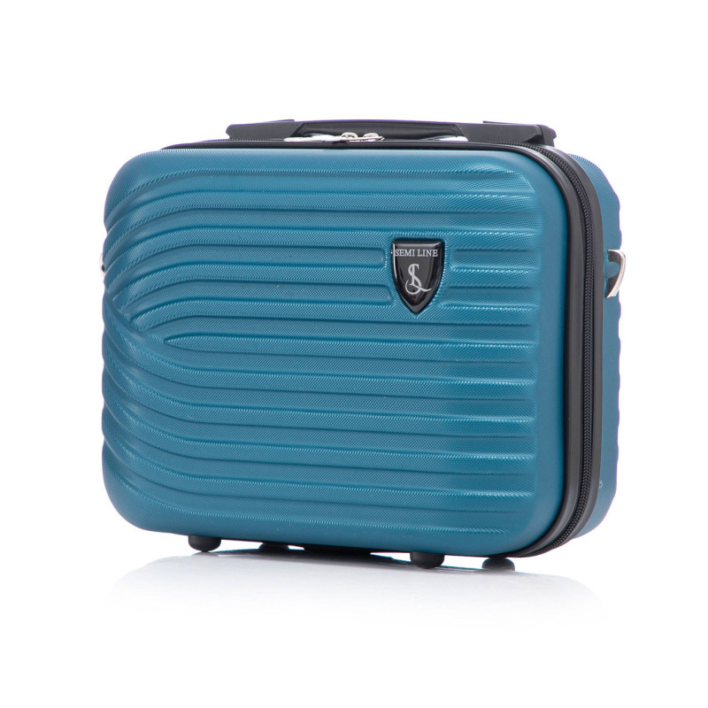 Б'юті-кейс Semi Line T5872-1 12L Blue міцний ABS-пластик текстильна перегородка знімний ремінь