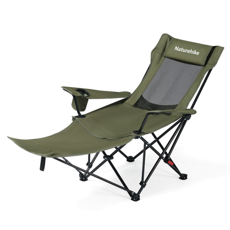 Крісло-шезлонг Naturehike CNK2550JJ023 Nightfall T05 оливкове сталь макс. навантаження 100 кг вага 3.9 кг