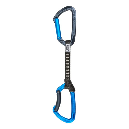 Стропа з карабінами Climbing Technology Lime Set DY 22 см Антрацит / Електрик Блу міцність 22 кН вага 100 г