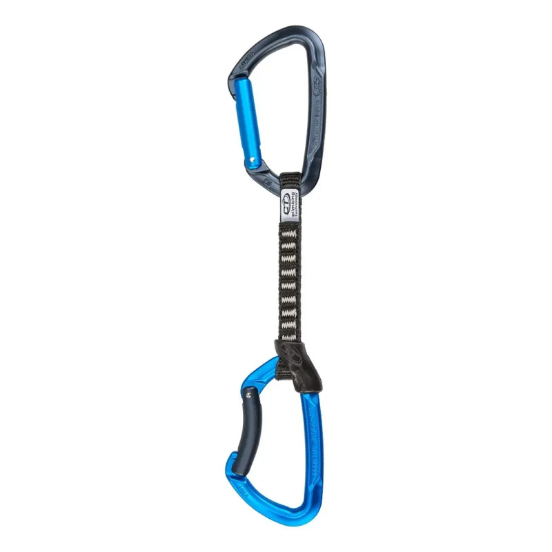Стропа з карабінами Climbing Technology Lime Set DY 22 см Антрацит / Електрик Блу міцність 22 кН вага 100 г