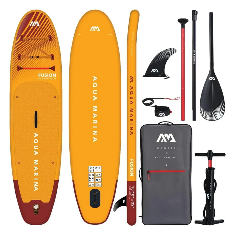 Надувна SUP дошка Aqua Marina Fusion 10′10″ BT-26FUP вантажопідйомність до 150 кг вага 8.8 кг двошаровий корпус з PVC EVA