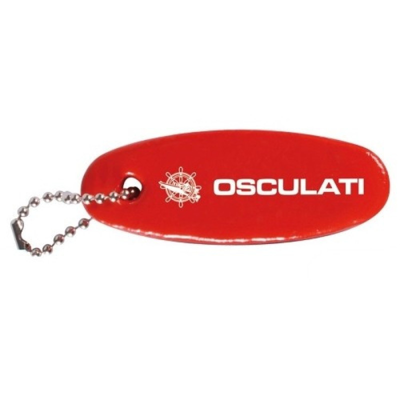 Брелок Osculati непотоплюваний червоний гумовий з латунним ланцюжком для 2 великих або 3 маленьких ключів
