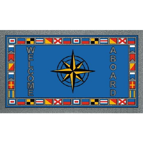 Коврик Osculati Welcome Aboard 40х68 см з велюру з рожевим вітром для яхти та дому стійкий до атмосферних явищ