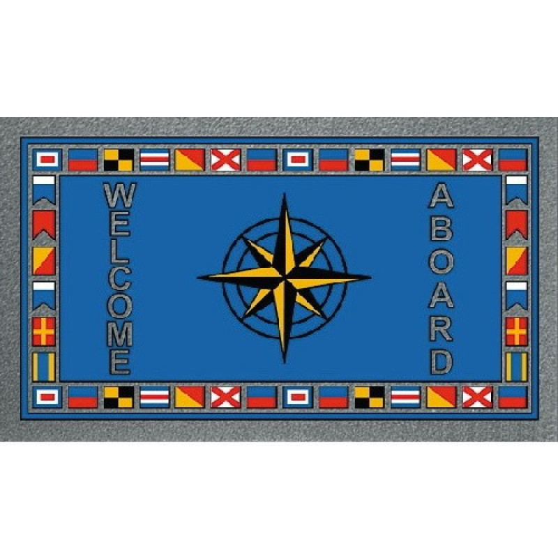Коврик Osculati Welcome Aboard 40х68 см з велюру з рожевим вітром для яхти та дому стійкий до атмосферних явищ