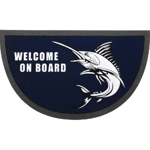 Килимок Osculati Welcome On Board півкруглий марлін 40х68 см велюр стійкий до атмосферних впливів