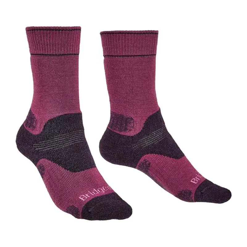 Шкарпетки Bridgedale Women's MidWeight Hike Merino Performance Berry/plum L управління вологістю ShockZones амортизація