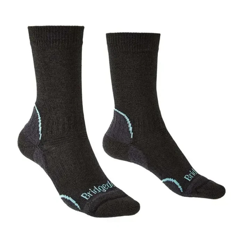 Шкарпетки Bridgedale Women's Hike LightWeight T2 Coolmax Графіт/М'ятний L Технологія Performance Fit Управління вологістю