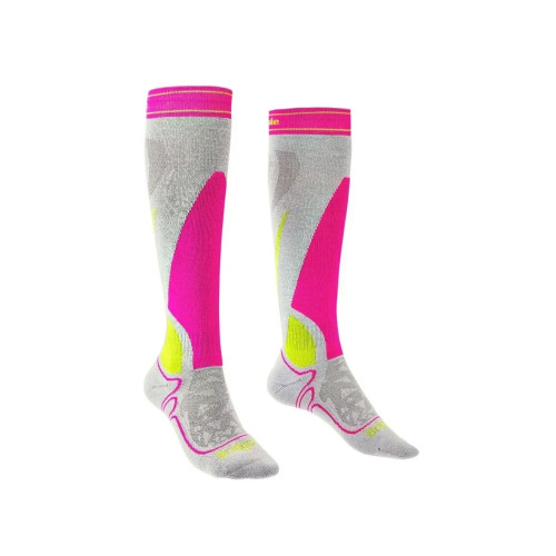 Шкарпетки Bridgedale Ski MidWeight Over Calf Wmn Сірий/рожевий S Мериносове волокно Висока якість матеріалів