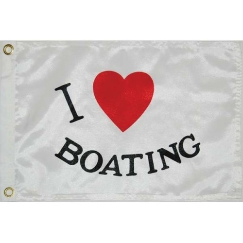 Прапор I Love Boating Taylor 30х46 см нейлоновий з подвійним друком та латунними люверсами для човнів