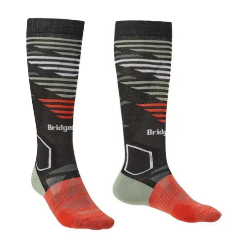 Шкарпетки Bridgedale Men's Ski LightWeight Graphite/Sage M MerinoFusion™ висота голенища Knee терморегуляція