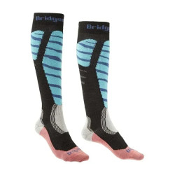 Шкарпетки Bridgedale Women's Ski Easy On Чорний/Кораловий M висота до коліна 19% меріносової вовни Шкарпетки Bridgedale Women's Ski Easy On Чорний/Кораловий M висота до коліна 19% меріносової вовни