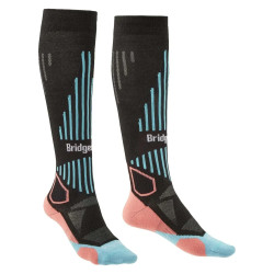 Шкарпетки Bridgedale Women's Ski LightWeight Чорний/Кораловий M до коліна 20% мериносової вовни комфорт та підтримка Шкарпетки Bridgedale Women's Ski LightWeight Чорний/Кораловий M до коліна 20% мериносової вовни комфорт та підтримка