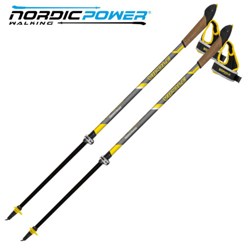 Палиці для скандинавської ходьби Vipole Hercules Vario Carbon +200 GR високомодульний карбон телескопічні 110-135 см