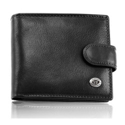 Класичне чоловіче портмоне з натуральної шкіри ST Leather В102 Чорний Класичне чоловіче портмоне з натуральної шкіри ST Leather В102 Чорний