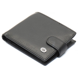 Чорне чоловіче портмоне з натуральної шкіри з фіксацією ST Leather ST103 Чорне чоловіче портмоне з натуральної шкіри з фіксацією ST Leather ST103