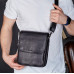 Месенджер із клапаном через плече 24х20х6, шкіряна барсетка Tiding Bag TD-20033 чорна